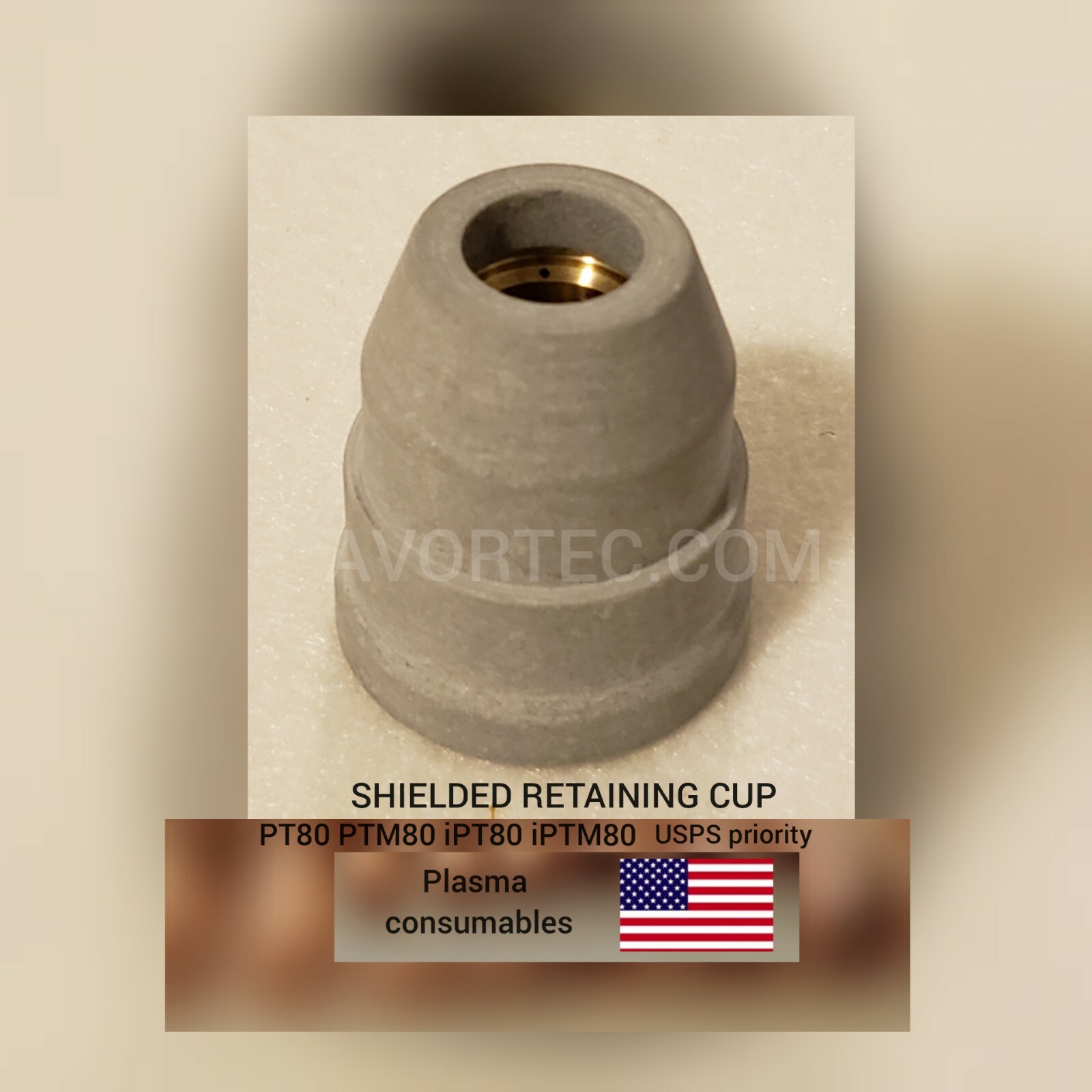 PLASMA CUT HAND TORCH/CNC TORCH SHIELDED RETAINING CUP X2 PCs (PT80 IPT80 PTM80)