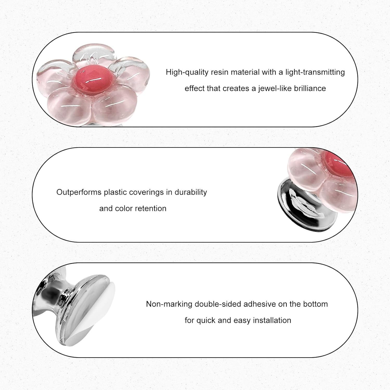 Push to Start Button Cover, Resin Flower Engine One-Touch Starter Ignition Switc