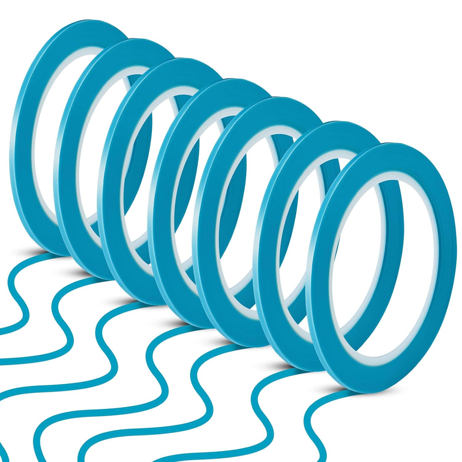 Xuniea 10 Rolls Blue Pinstripe Tapes Vinyl Thin Automotive Masking Tape for Curv