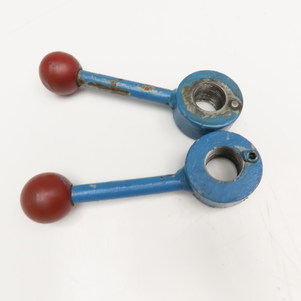 Machine Operator Handle Knob Lever 1"-7 Threaded 6-1/2" OAL Lot Of 2