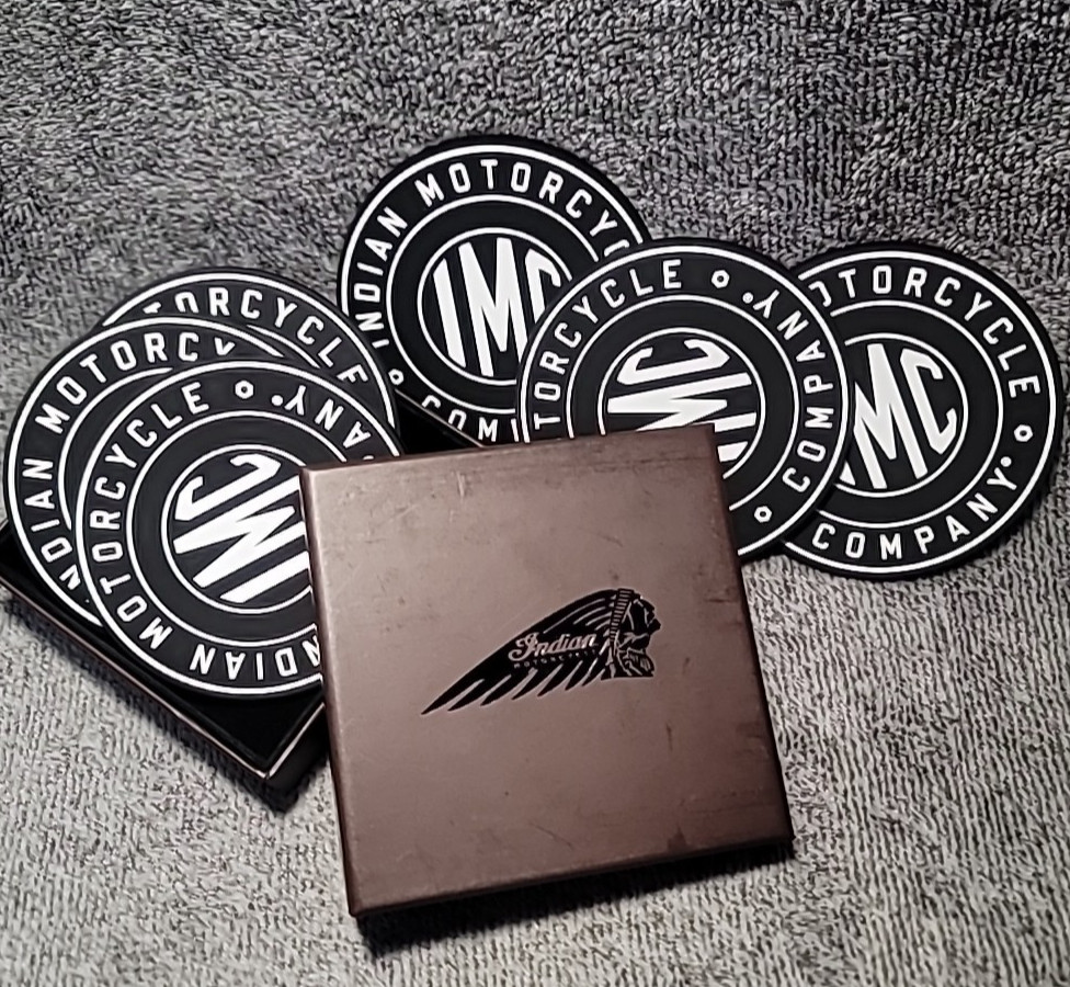 Indian Motorcycle Drink Coasters, Set of 6 Black 2862946
