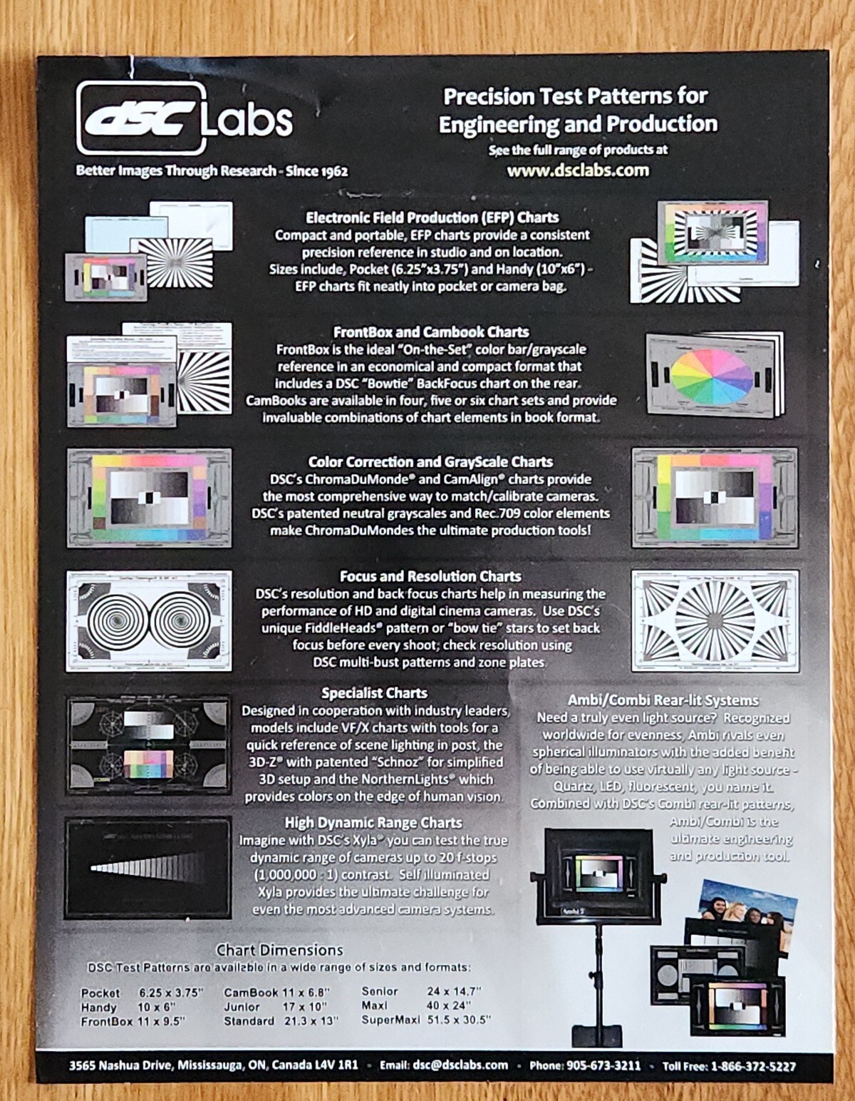 New Low Price💥DSC Labs 🍰 CamAlign FrontBox Series Calibration Chart Package 🍰