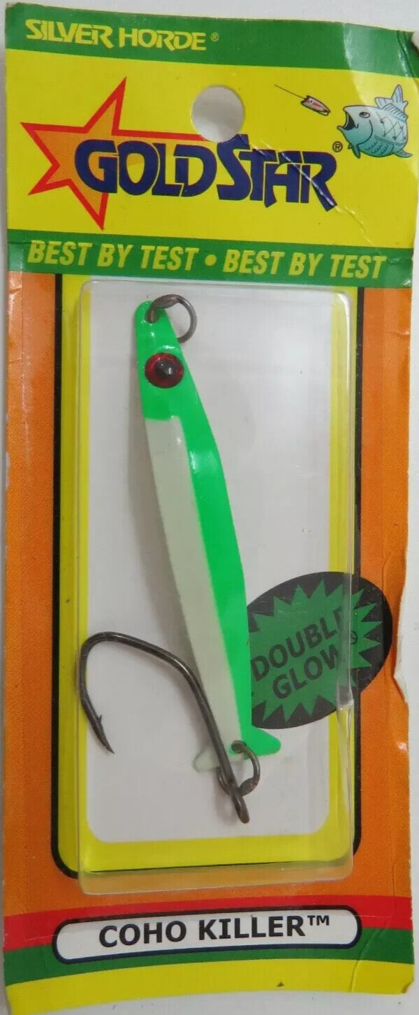 Goldstar Silver Horde Coho Killer Fishing Lure UV Glow 4441-000-826 Glow Green