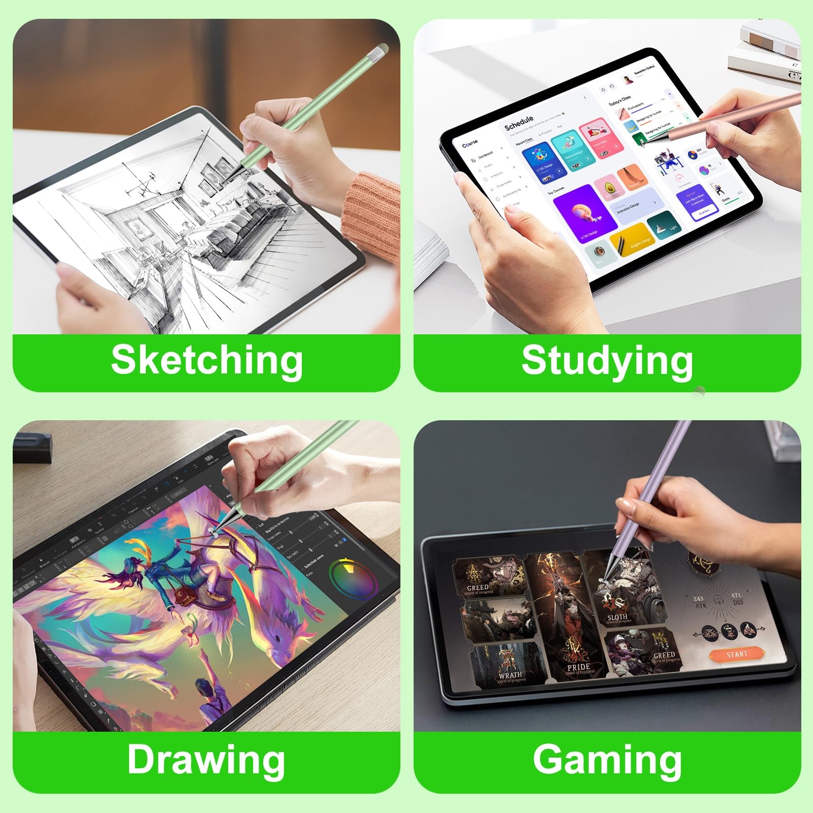 Stylus Pen for Touchscreen,3pcs 2in1 High Precision Sensitivity Stylus, Suitable