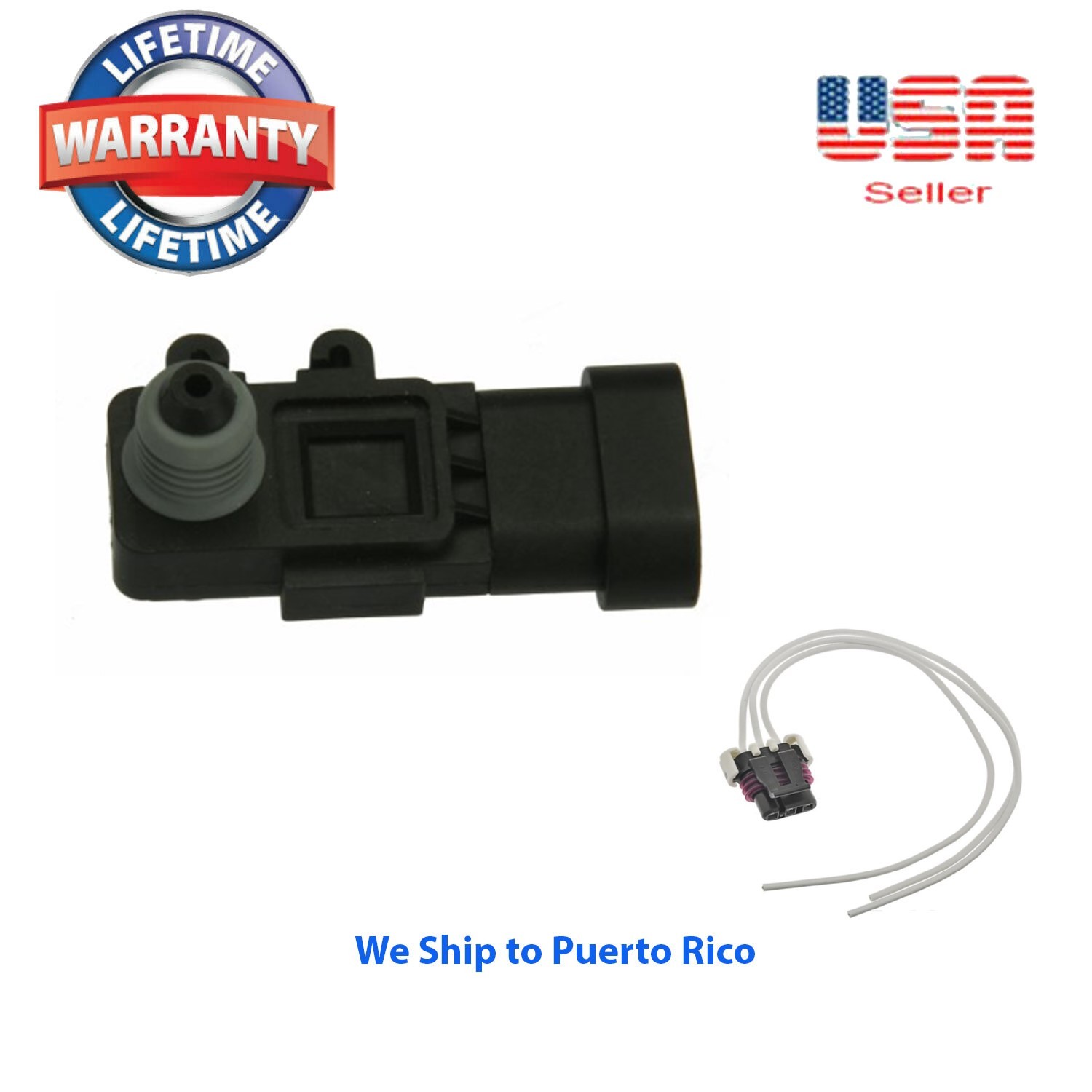 New Fuel Pump Tank Vapor Vent (EVAP) Pressure Sensor + CONNECTOR AS302 16238399