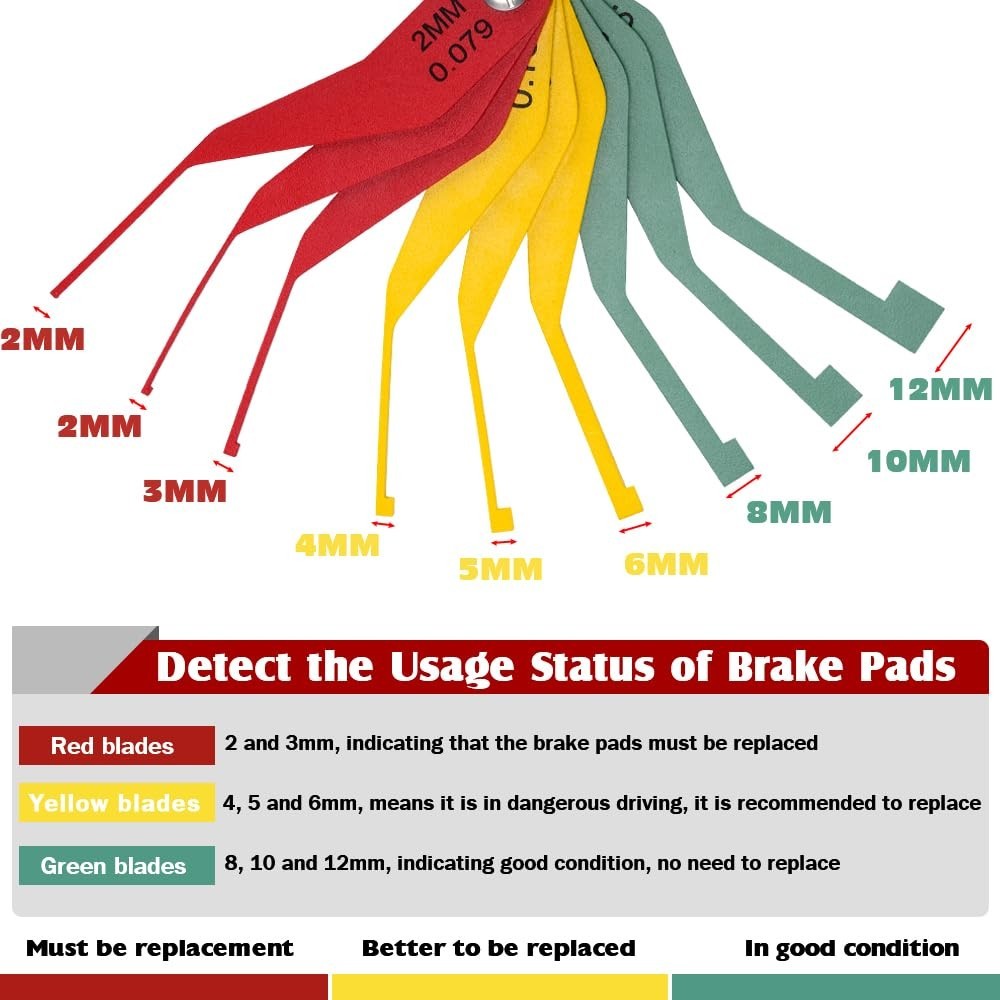 Easy Read Brake Pad Thickness Gauge - 3 Pack