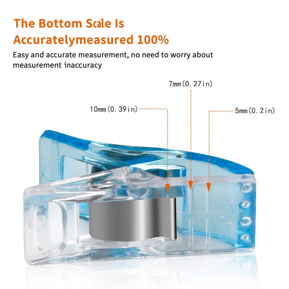 Sewing Clips with Tin Box, 100 Pcs Assorted 2.5x0.8x1.3 Centimeters,