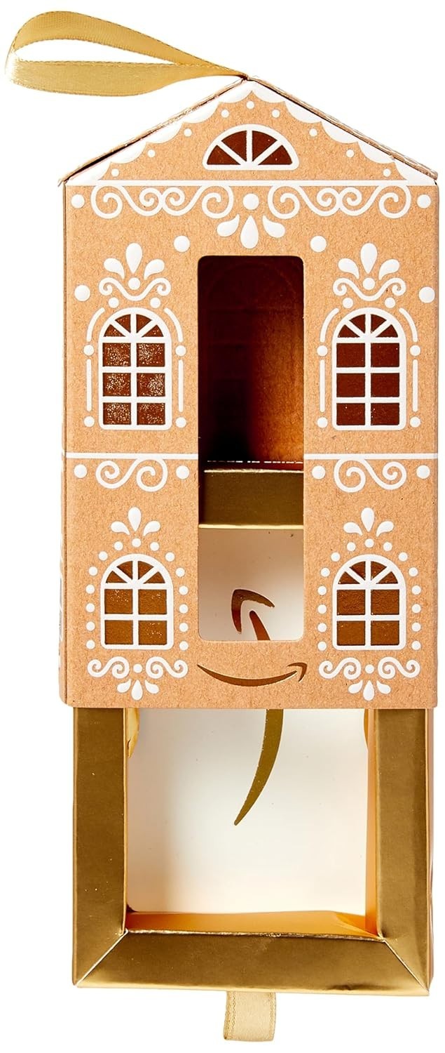 Amazon Gingerbread Luminary Ornament Gift Card  Pop-Up Box (no card)