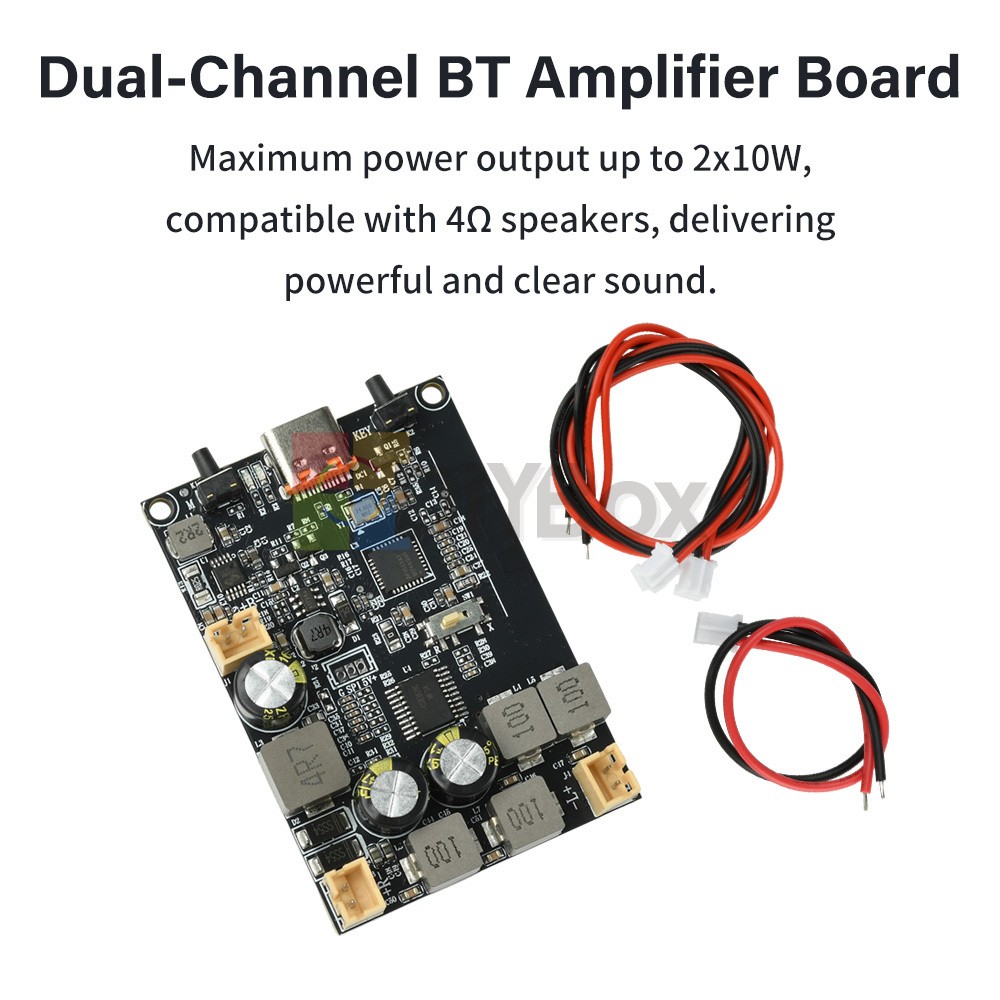 DC5V TWS Bluetooth Power Amplifier Module 2*10W Dual Channel Bass Amp Board