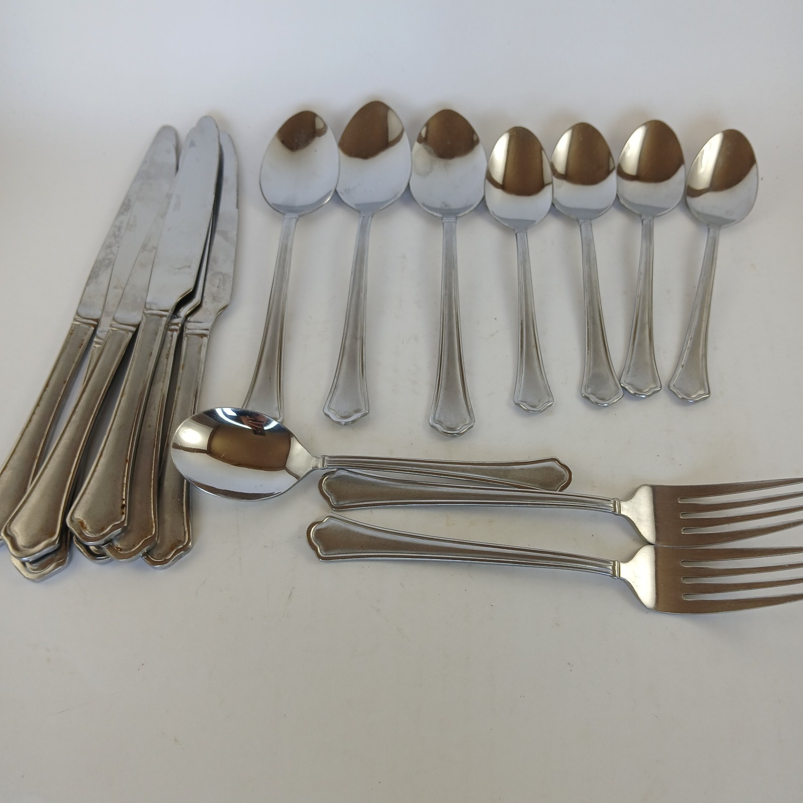 Lot Of 17 Pfaltzgraff Capri Frost 18/0 Mixed Flatware Piece Lot See Description