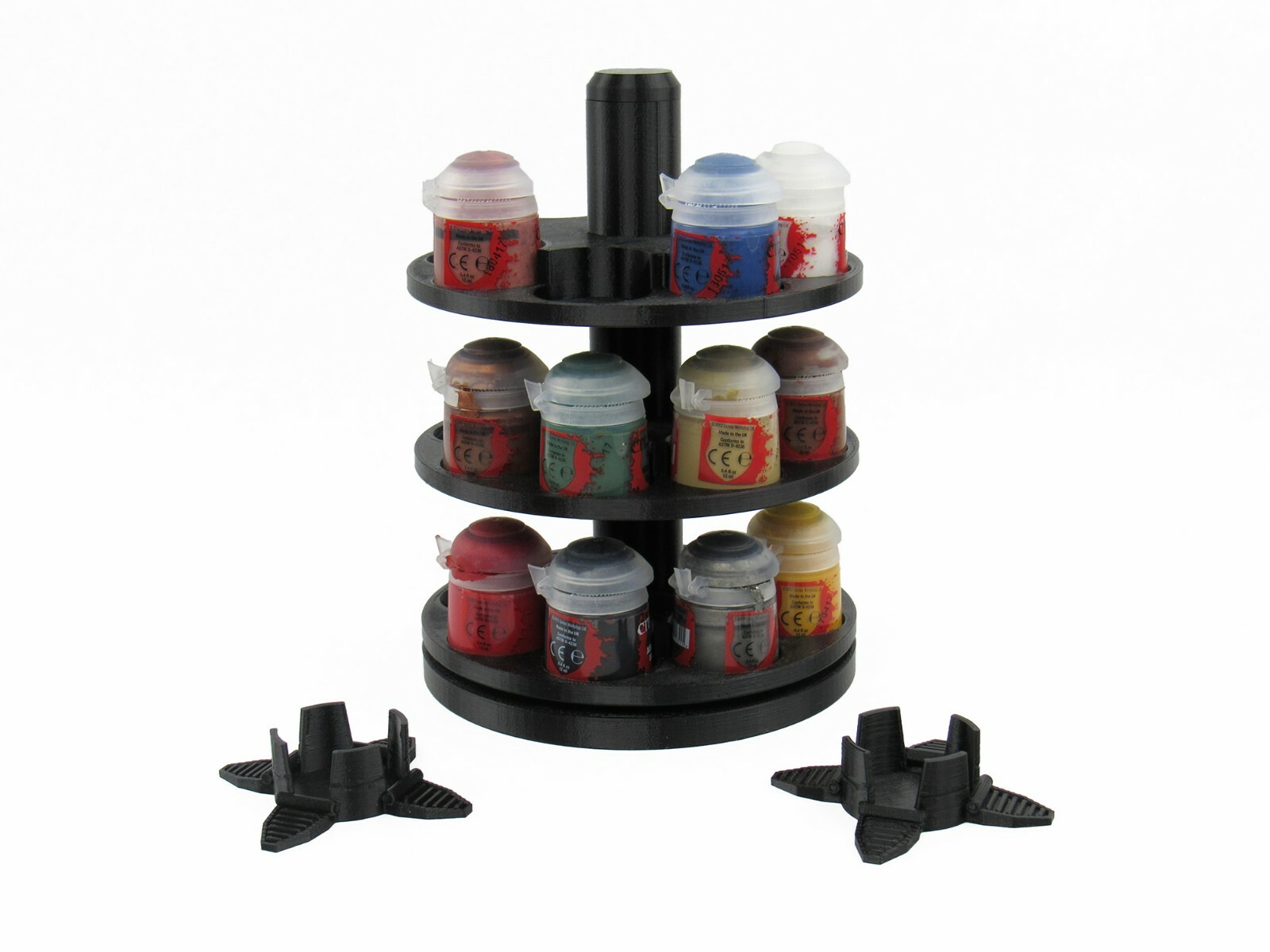 3-Tier Spinning Paint Rack, Compatible with Citadel Paints, 3D Printed