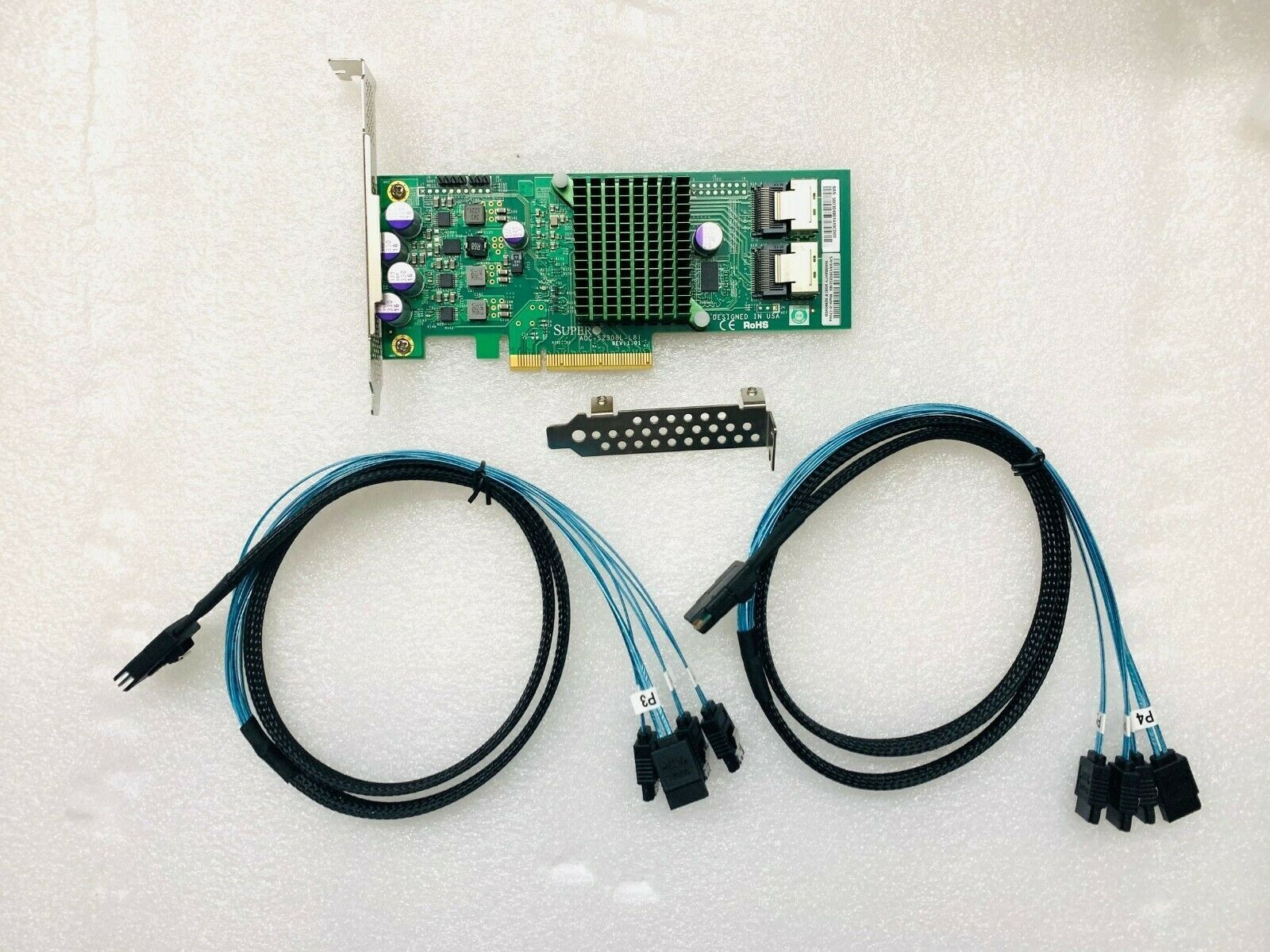 SuperMicro 9207-8I P20 8 Ports IT Mode PCIe 6Gb/s + 2*90CM SFF8087 SATA Cable