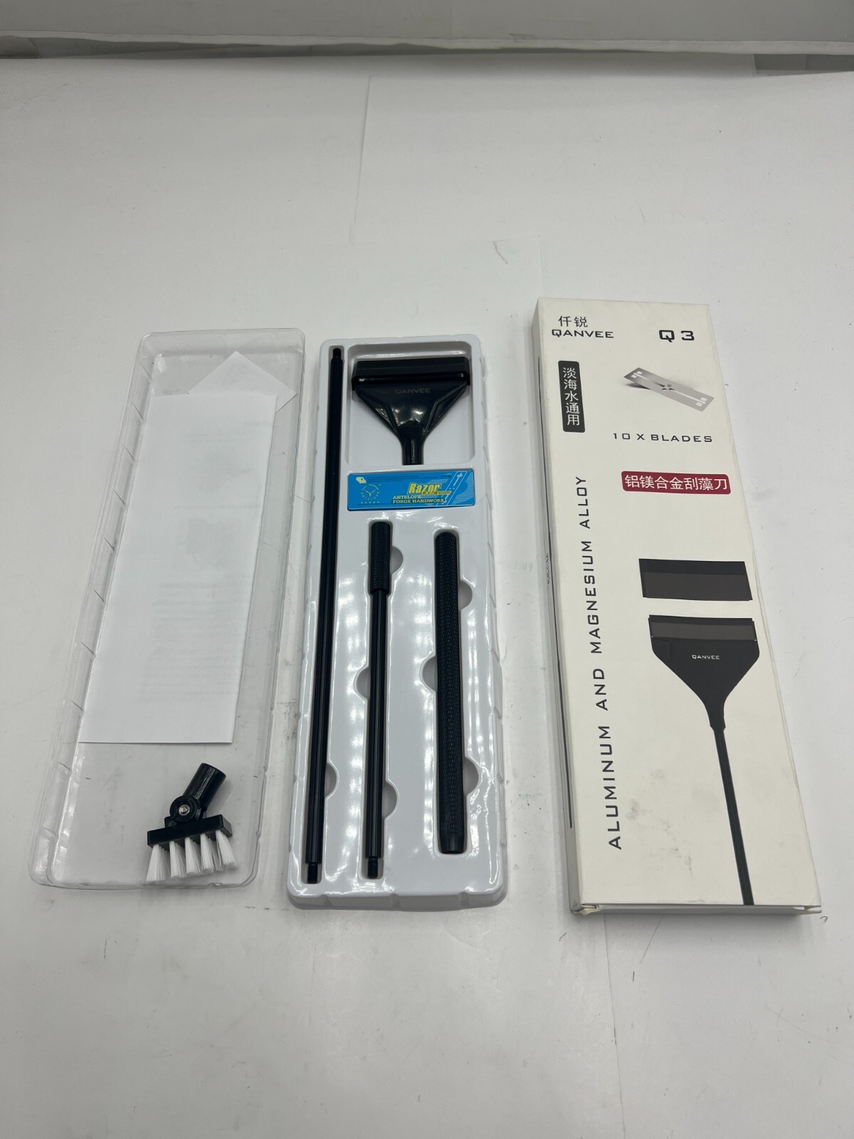 (QTY 2) Aquarium algae Scraper Cleaner Aluminum Magnesium Alloy Brush Q3