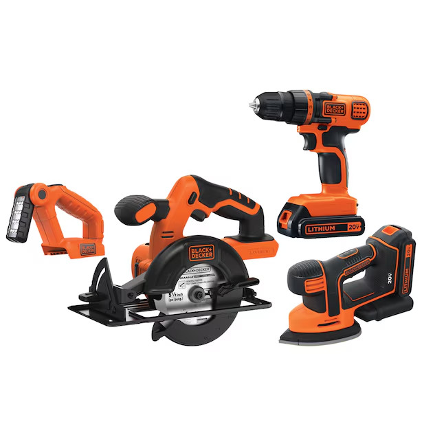 BLACK+DECKER 20V MAX* Power Tool Combo Kit, 4-Tool -BD4KITCDCRL