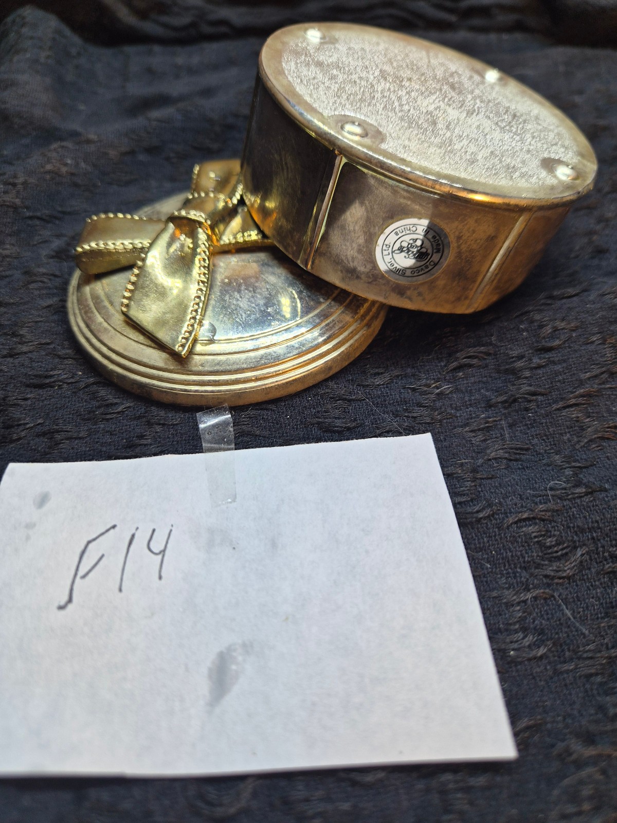 vintage davco silver plated round triket box
