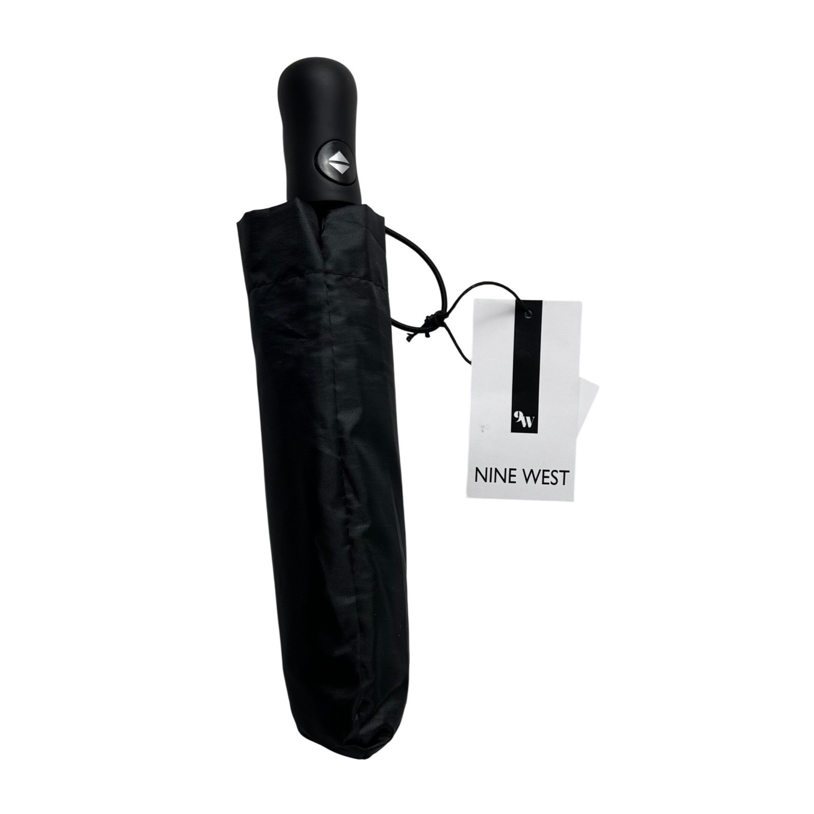 Nine West Umbrella Black 44" Canopy Automatic Open Close Travel Compact BE141EDB
