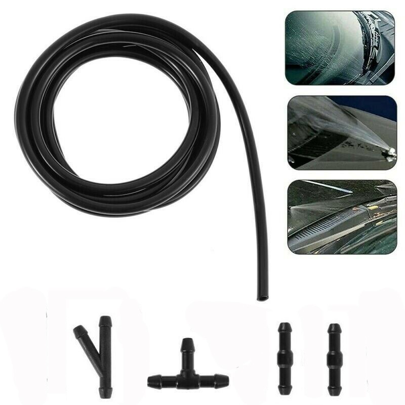 Hose Jet Pumps Kit Nozzle Pump Wiper With Connector ABS Plastic+Rubber