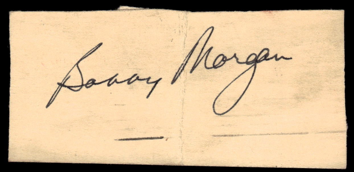 Bobby Morgan Cardinals Cubs Baseball Signed Cut Auto *TT93