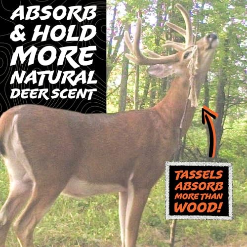 HempScent Mock Scrape Tassels for Deer Hunting, Absorbent Rope 3 Pack | Create