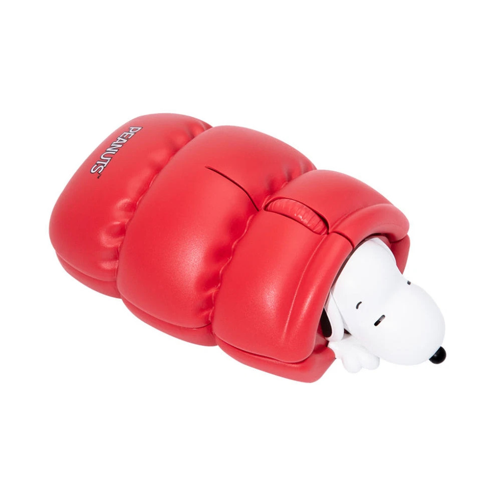 Official Peanuts Snoopy Figure Bluetooth 2.4G Dual Wireless Mouse Red - New