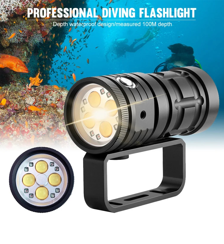 Special Strong Light Flashlight Diving Underwater Diving Photography Light