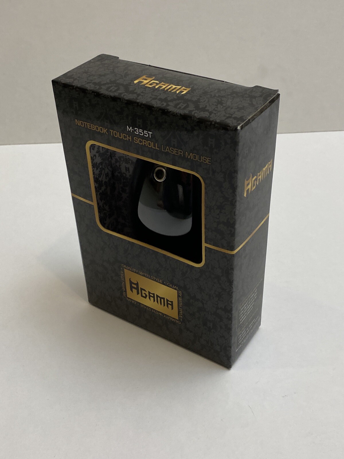 Agama M-355T Touch Scroll Laser Mouse with 8 Way Scrolling USB Cable ( Black )