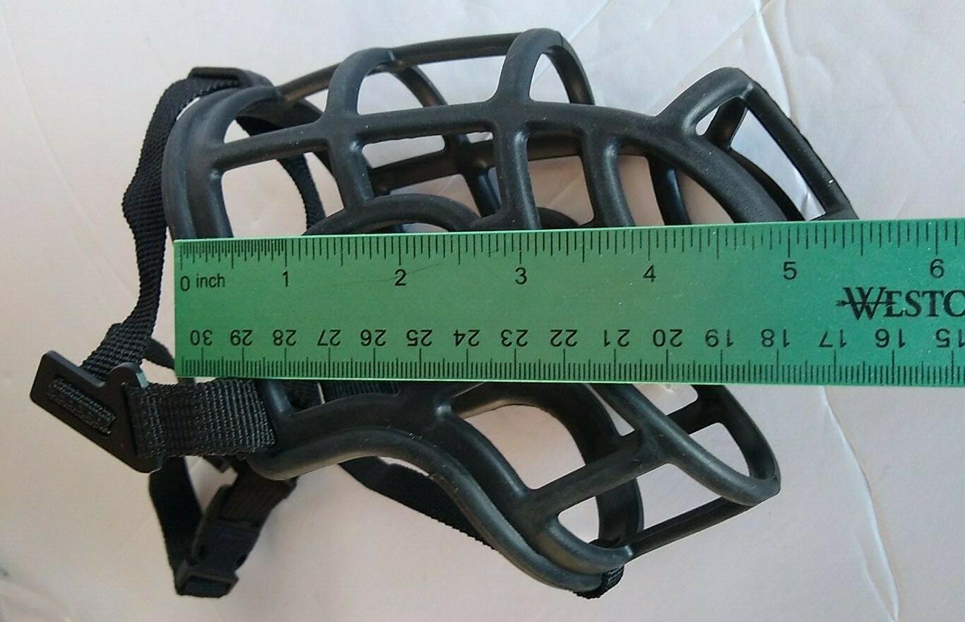 Rubber Dog Muzzle Black Size 4 Adjustable Strap
