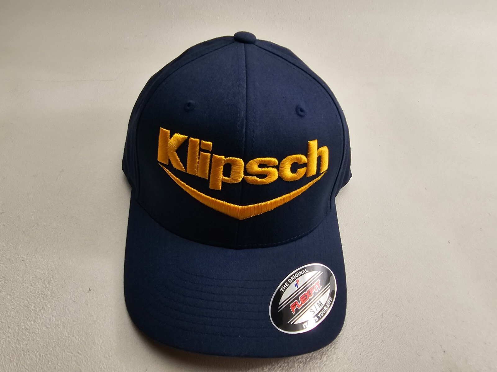 Klipsch Audio Speakers Logo Embroidered Flexfit Ball Cap Black Navy SM-XL