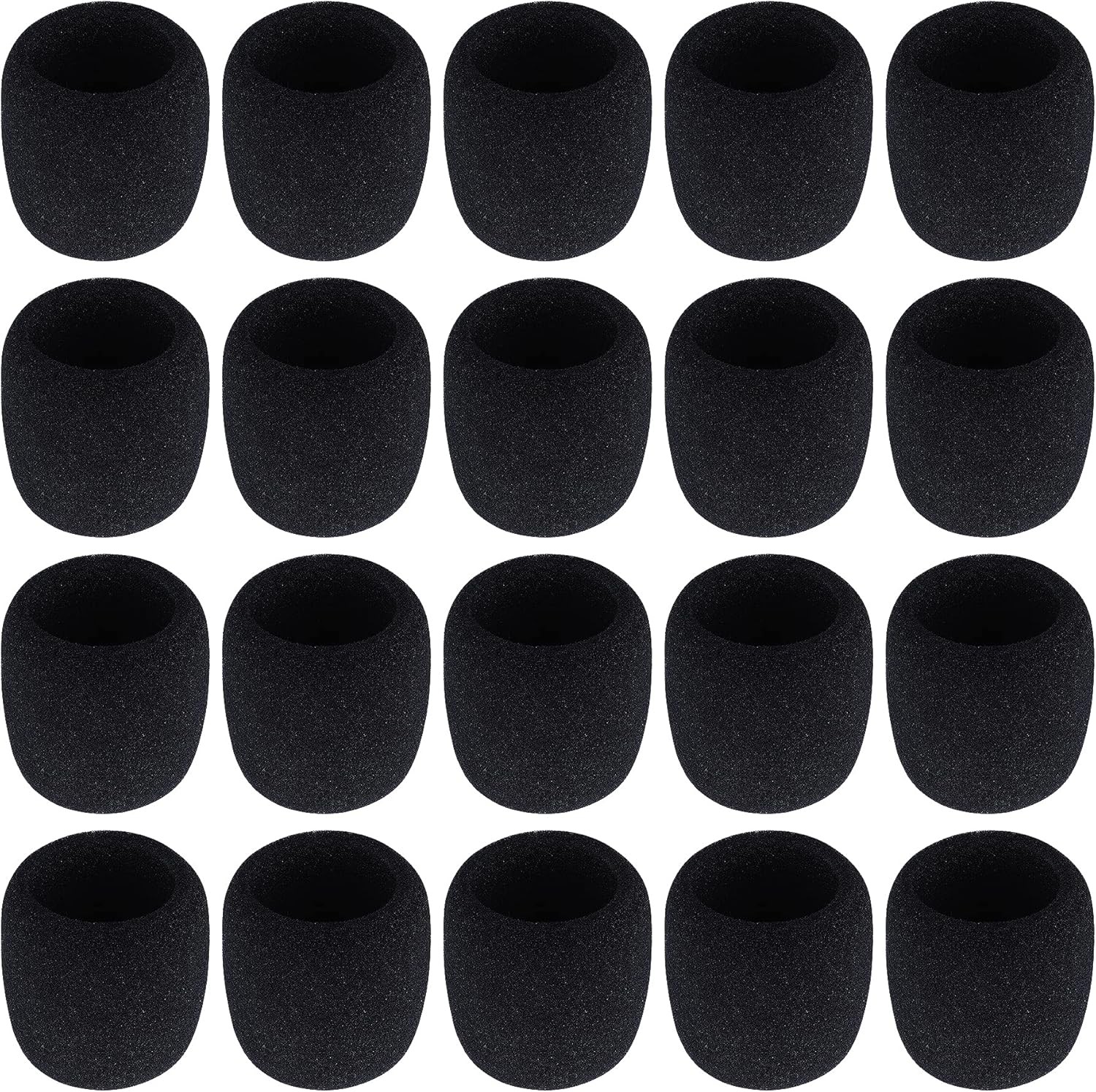 20 Pack Black Microphone Foam Covers Disposable