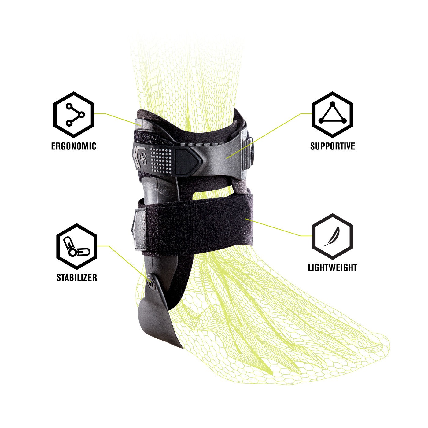 DonJoy Performance Bionic Stirrup Ankle Brace Maximum Support (Black/Large/Left)