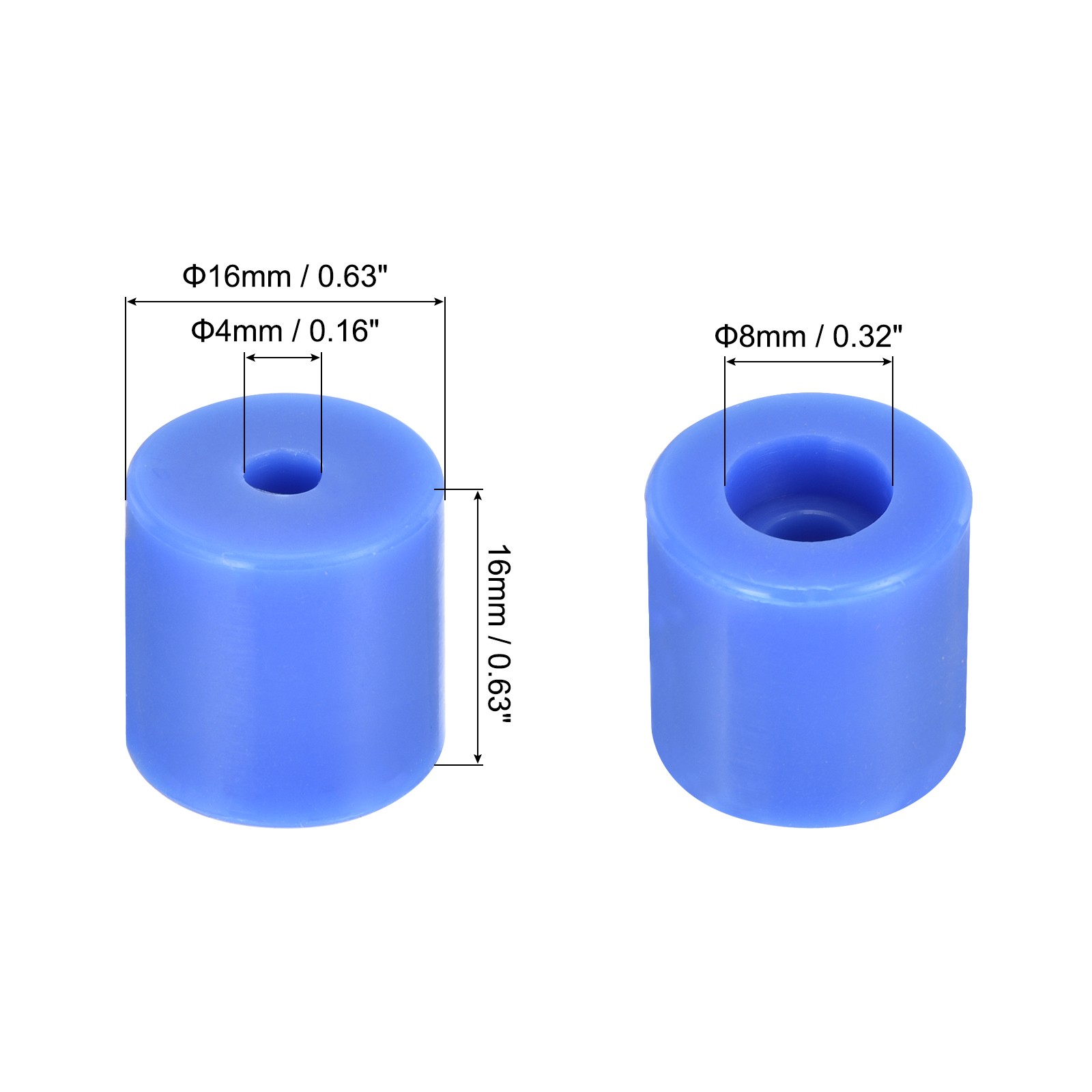 10Pcs Silicone Bed Mounts Leveling Column Silicone Buffer 16mm Blue