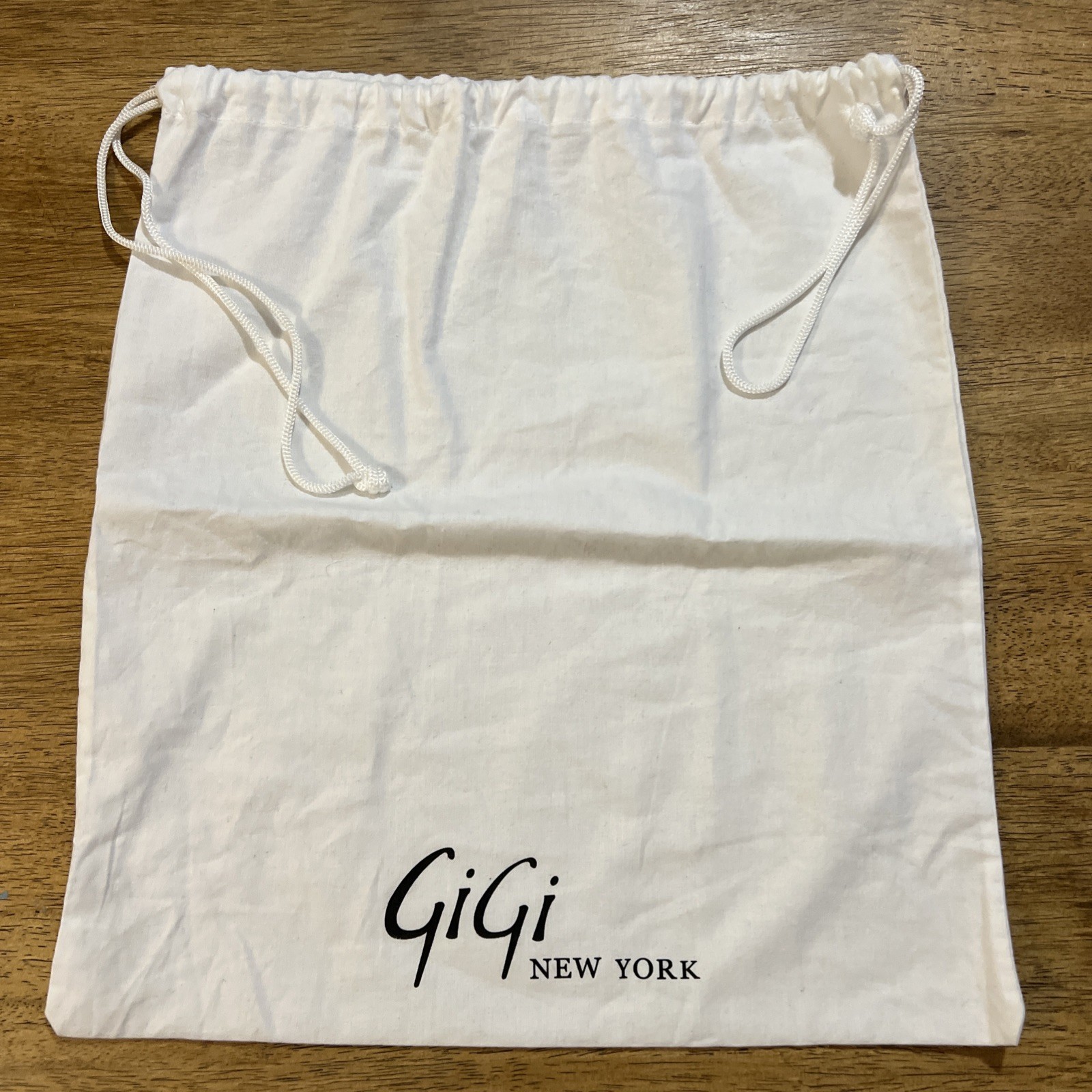 Gigi New York Dust Bag White Drawstring Store Travel 14.5”x16”