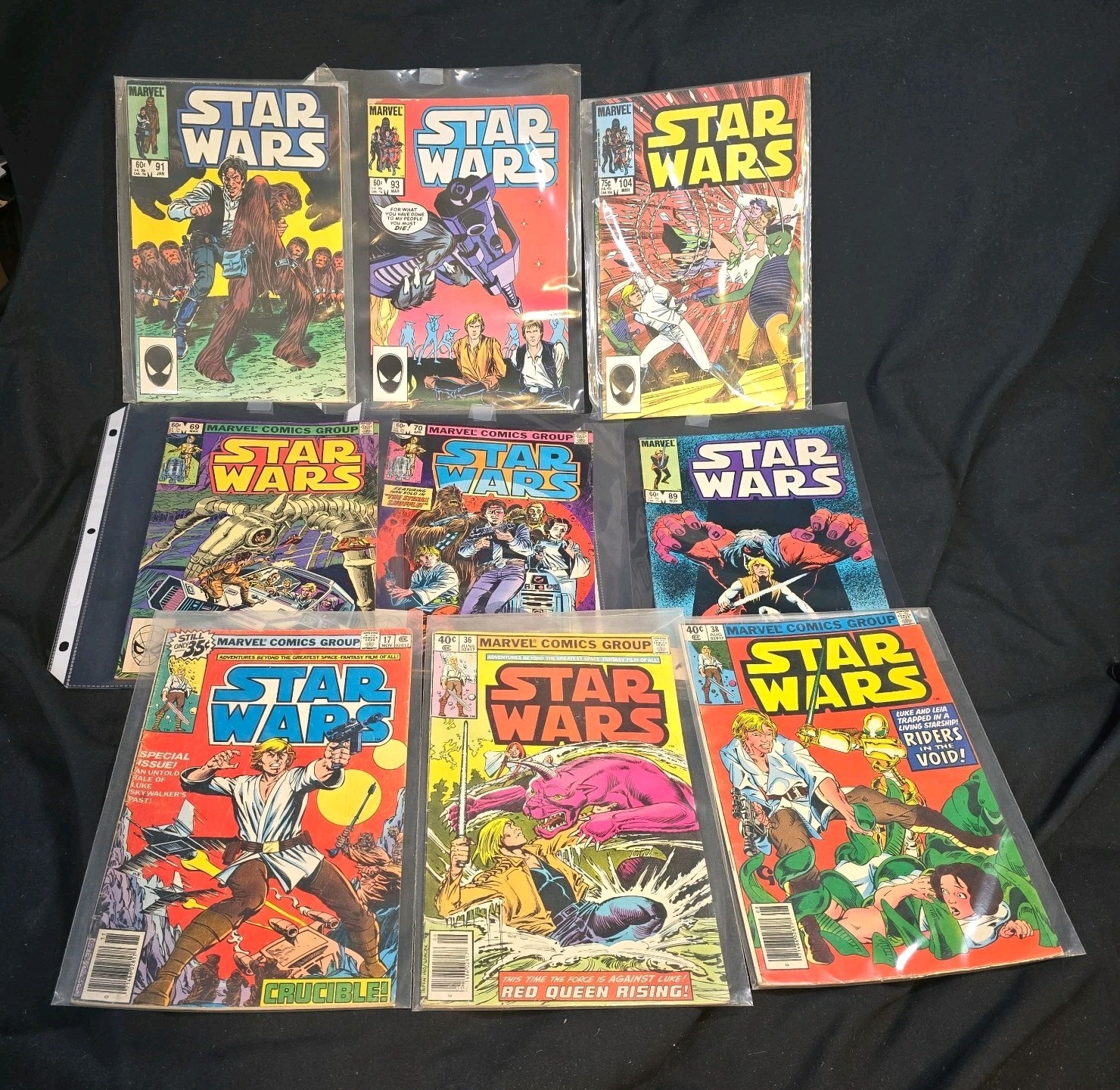 Marvel Star Wars # 17,36,38,69,70,89,91,93,104  Lot  First print 1977 Bronze Age
