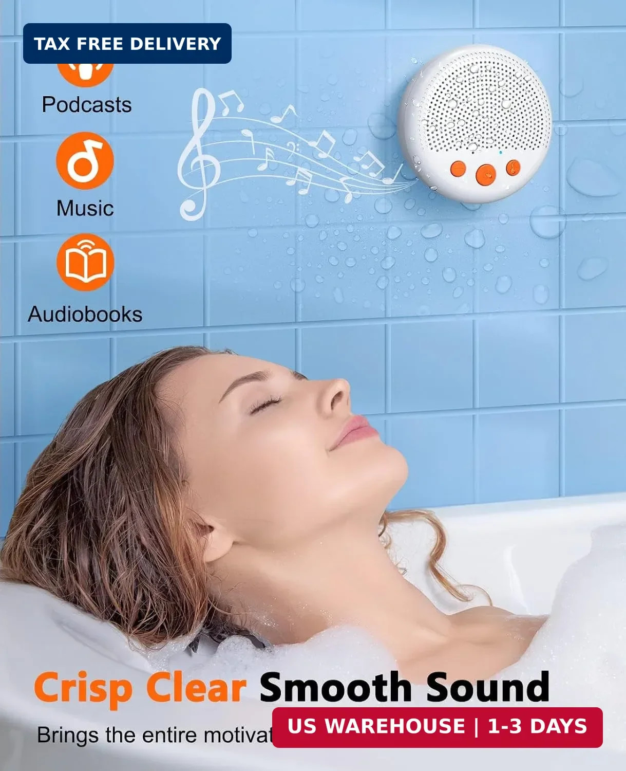 LENRUE Shower Speaker, Bluetooth Waterproof Speaker Wireless, Portable Speakers