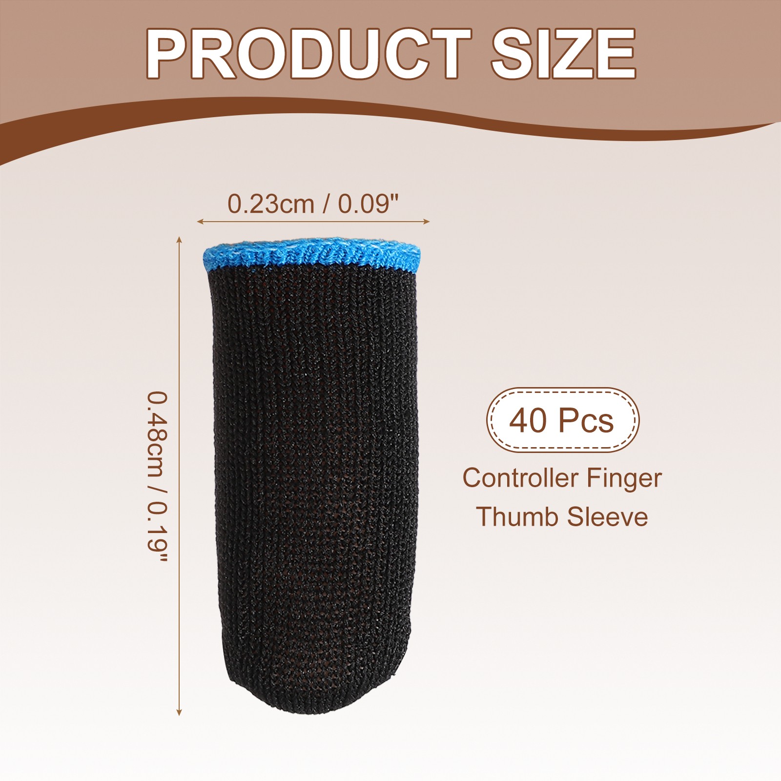 Mobile Gaming Finger Sleeve, 40 Pack Controller Finger Thumb Sleeve, Blue