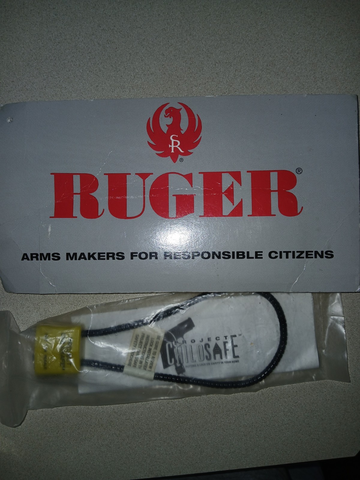 NIP Ruger Black Cable Gun Lock W/ Instructions & 2 Keys 2 Locks FREE SHIP