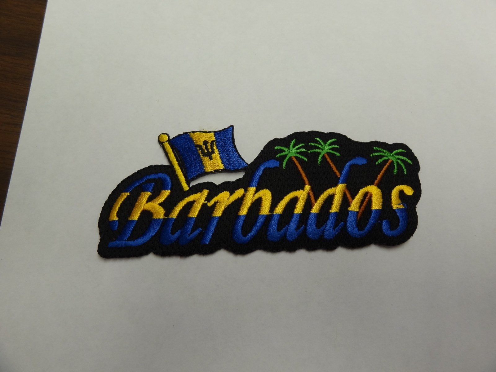 PATCH COUNTRY FLAG SEW ON JACKET SHORT OR PANTS BARBADOS