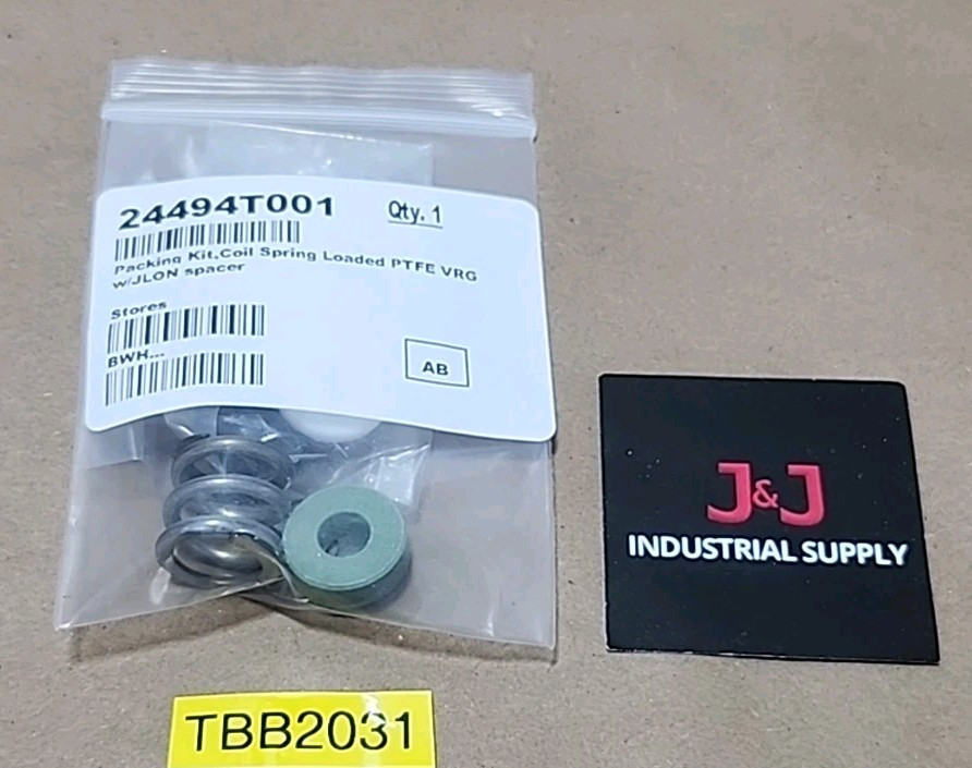*NEW* Fisher 24494T001 Coil Spring Packing Kit PTFE VRG w/ JLON Spacer +Warranty
