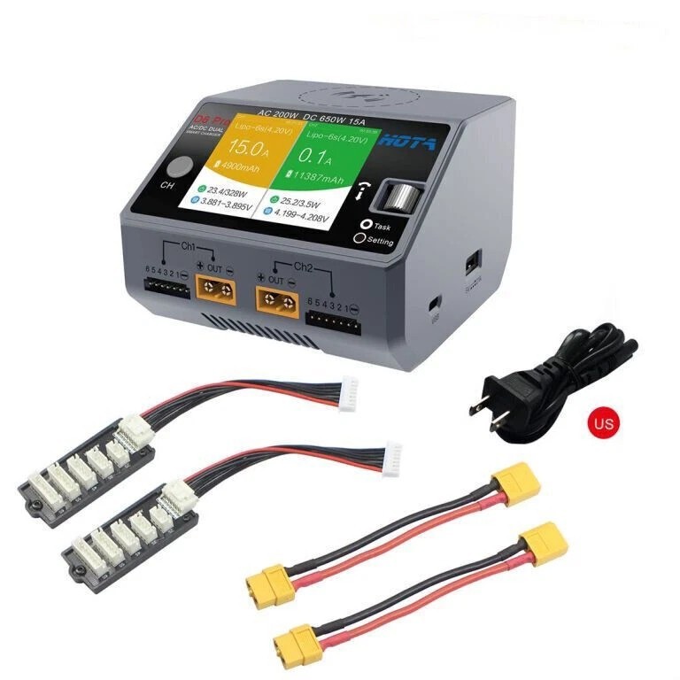 HOTA D6 Pro AC/DC AC 200W DC 650W 15A Smart Charger for LiHv/LiPo/LiFe/Lilon