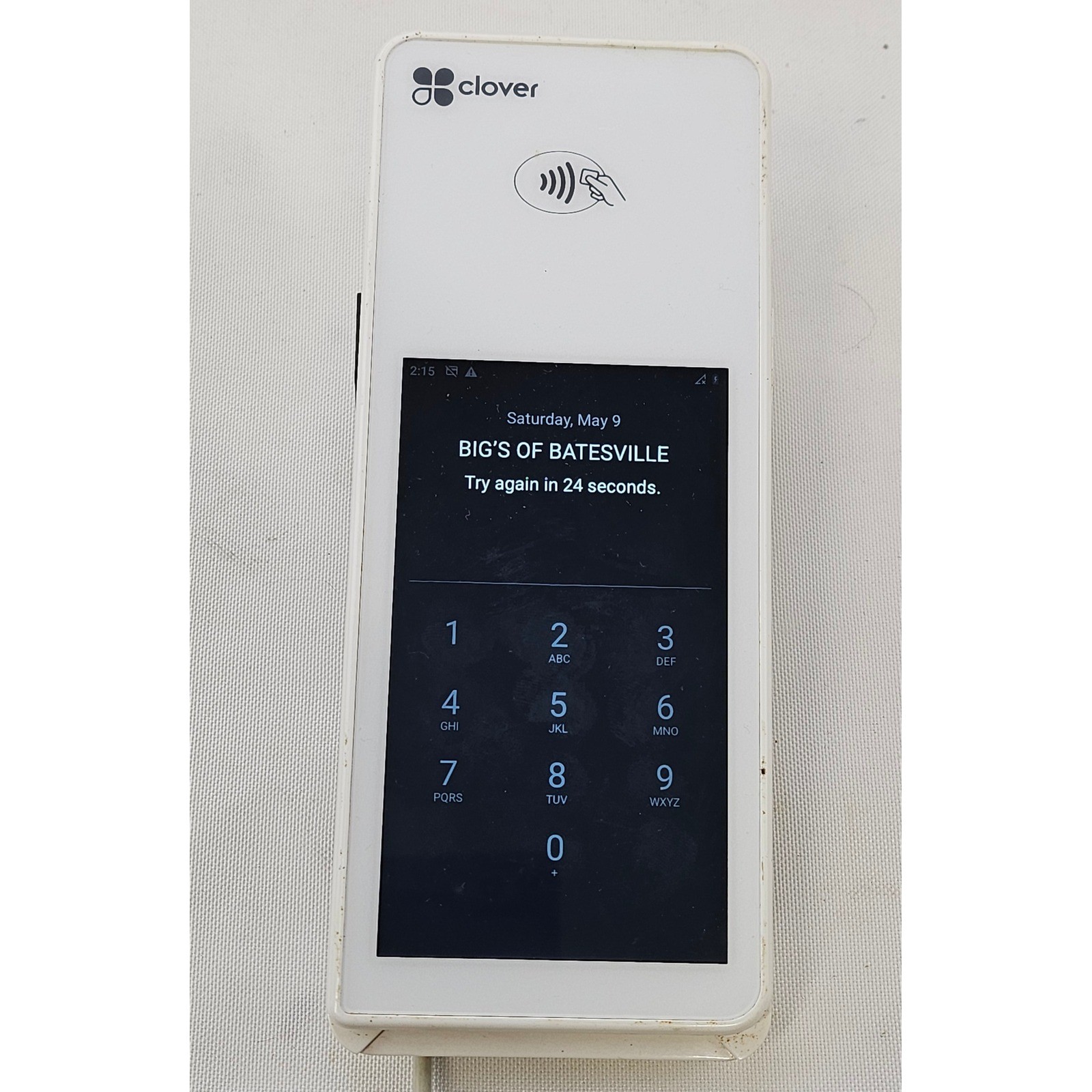 Clover Flex C403 Handheld POS Wireless Payment Terminal White w Printer Locked