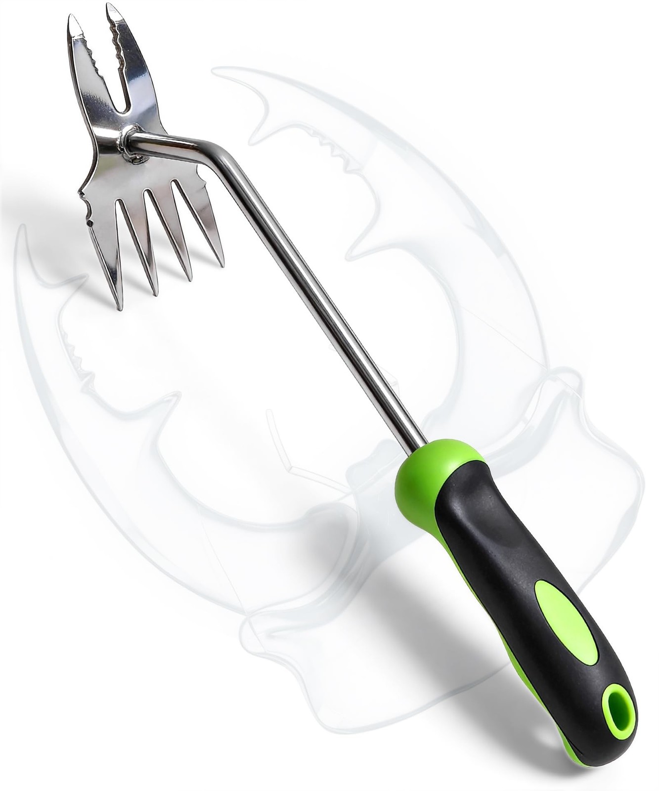 Hand Weeder Puller Tool, Heavy-Duty Stainless Steel Root Removal Tool with Er...