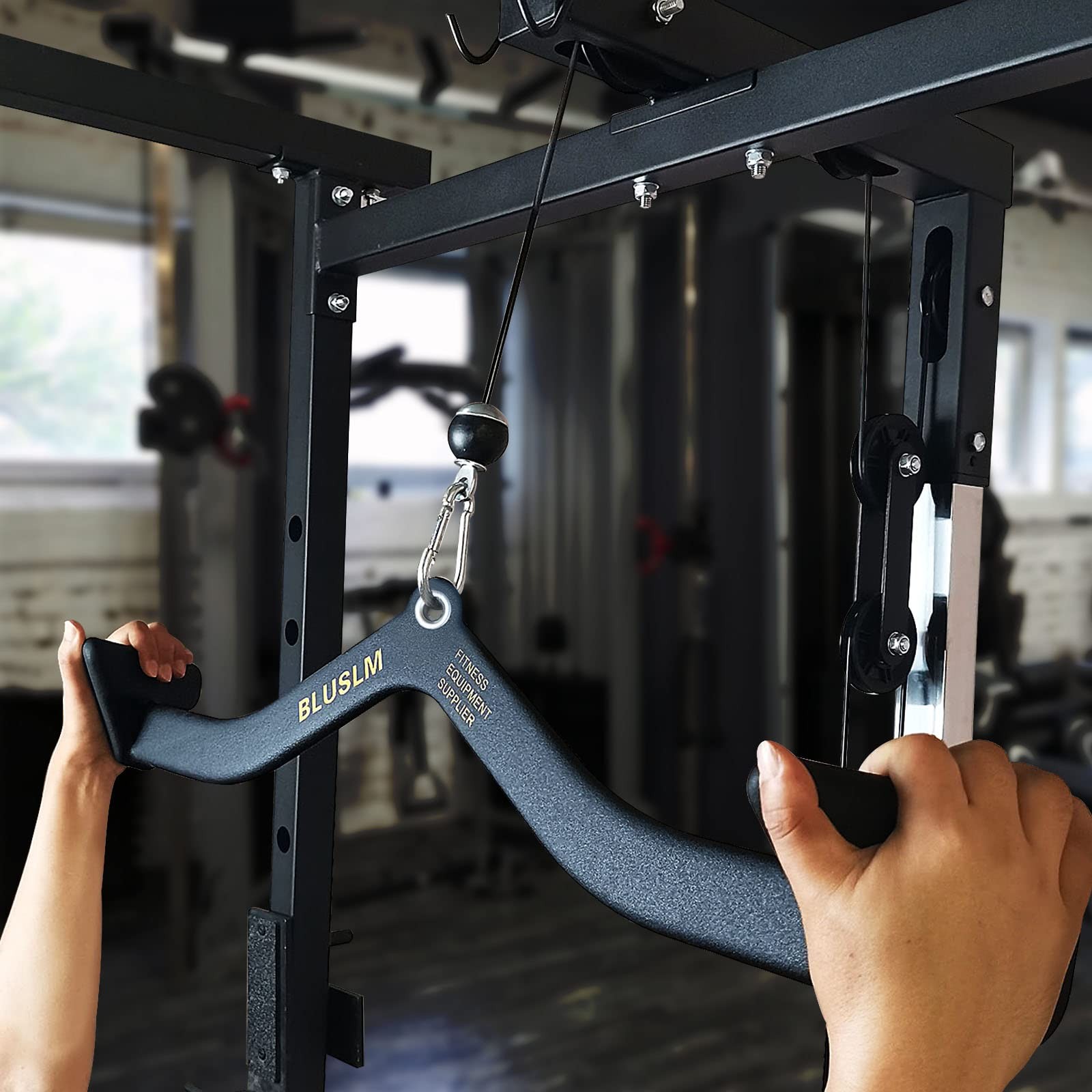 BLUSLM LAT Pull Down Bar for Cable Machine, LAT Pulldown Attachments Tbar Vba...
