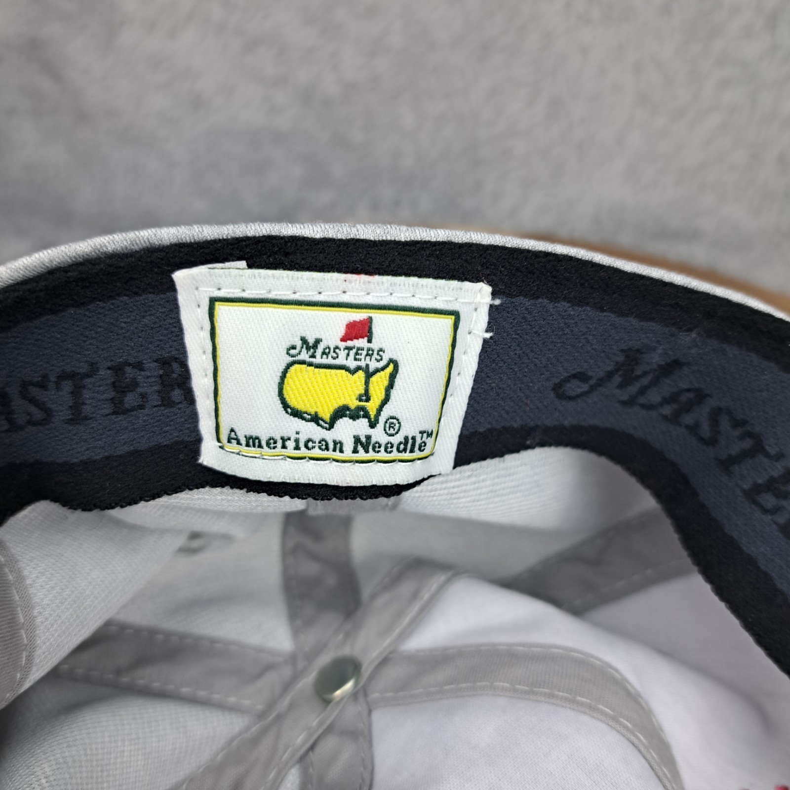 The Masters Hat Cap Strap Back Gray Preformance Light Augusta American Needle