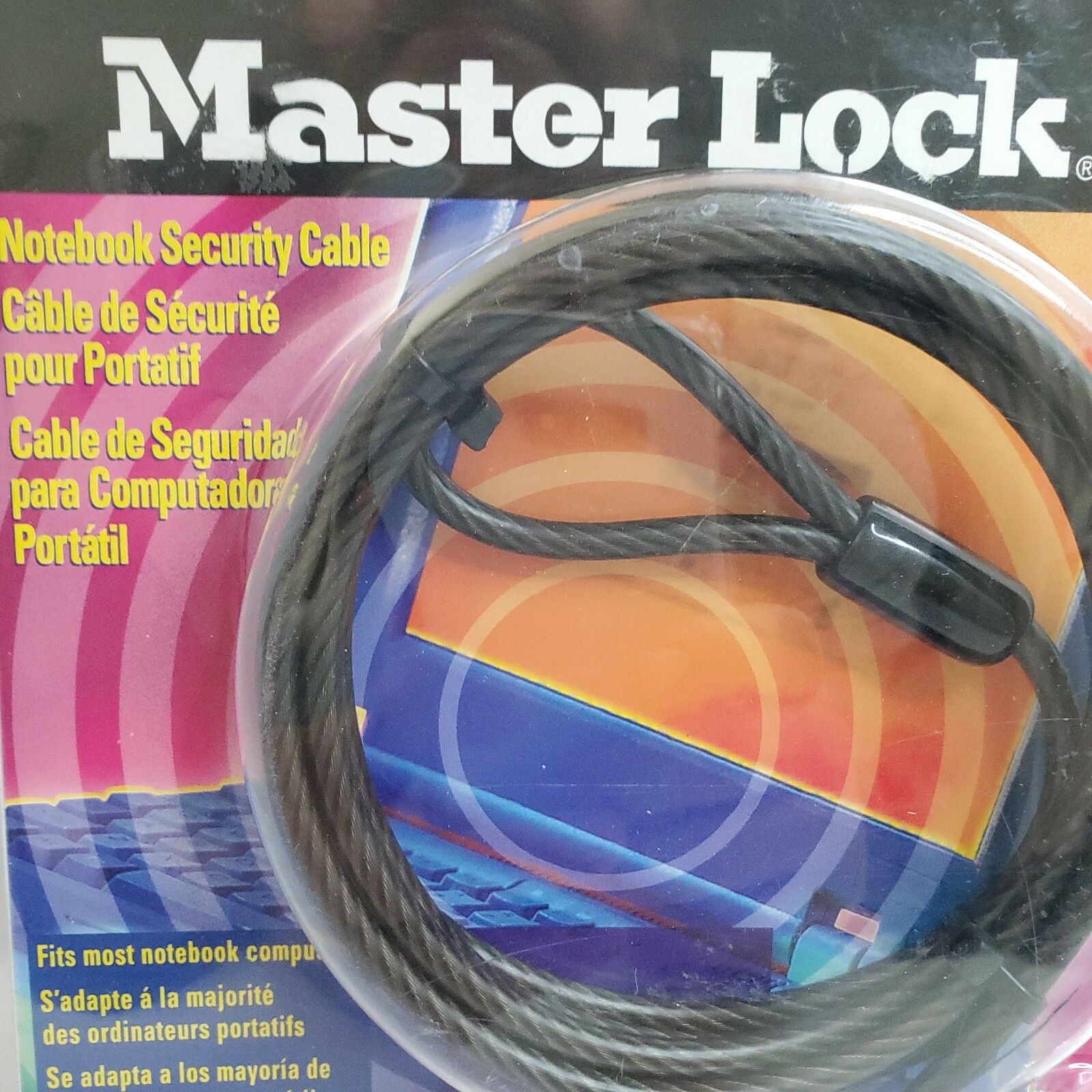 Master Lock Kensington Universal Notebook Security Cable Lock Computer #64030