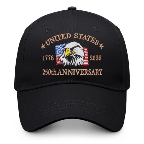 250th Anniversary USA Embroidered American Flag Baseball Cap Adjustable Cotton