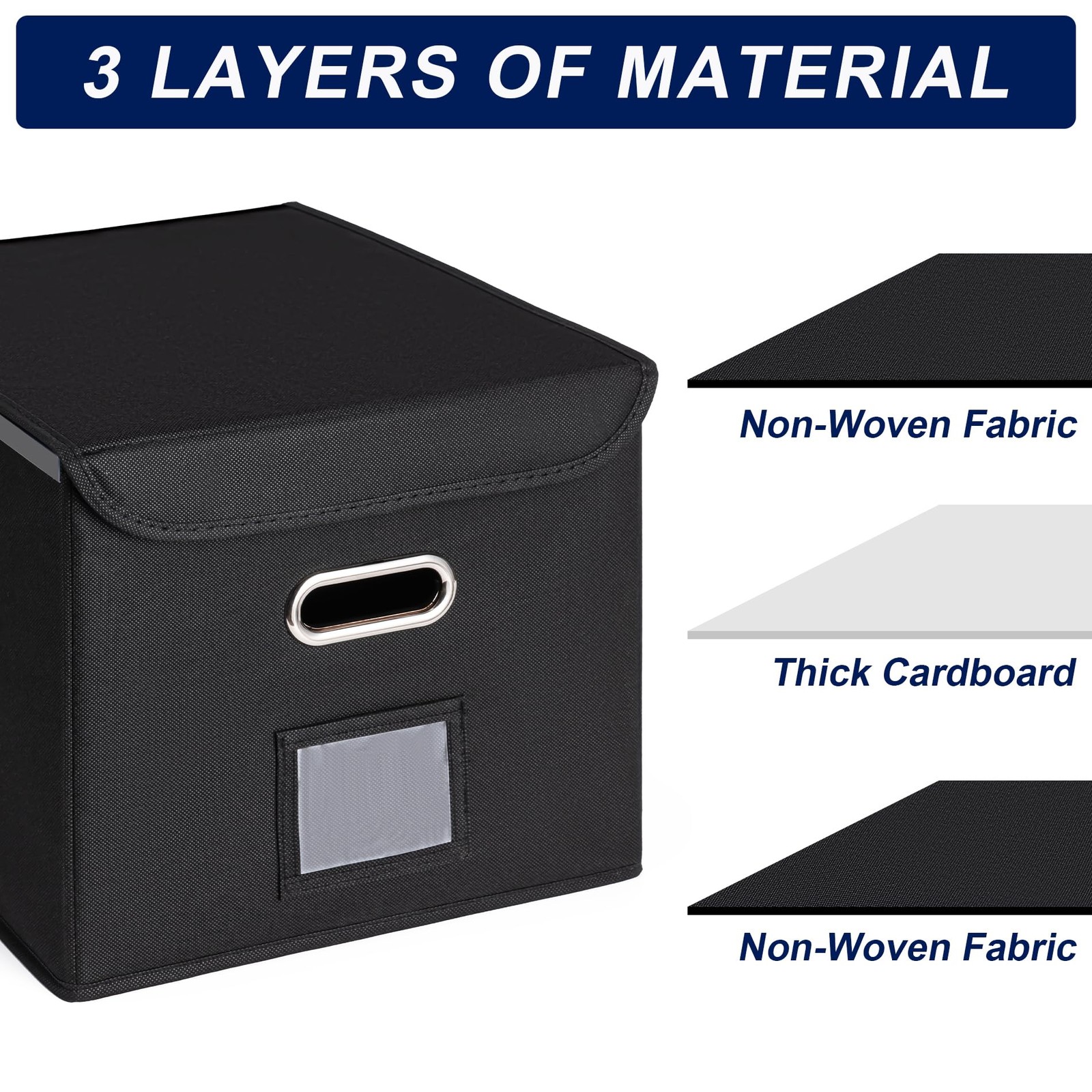 CADONO File Organizer Box with Lid, Large Hanging File Folder Organizer with ...