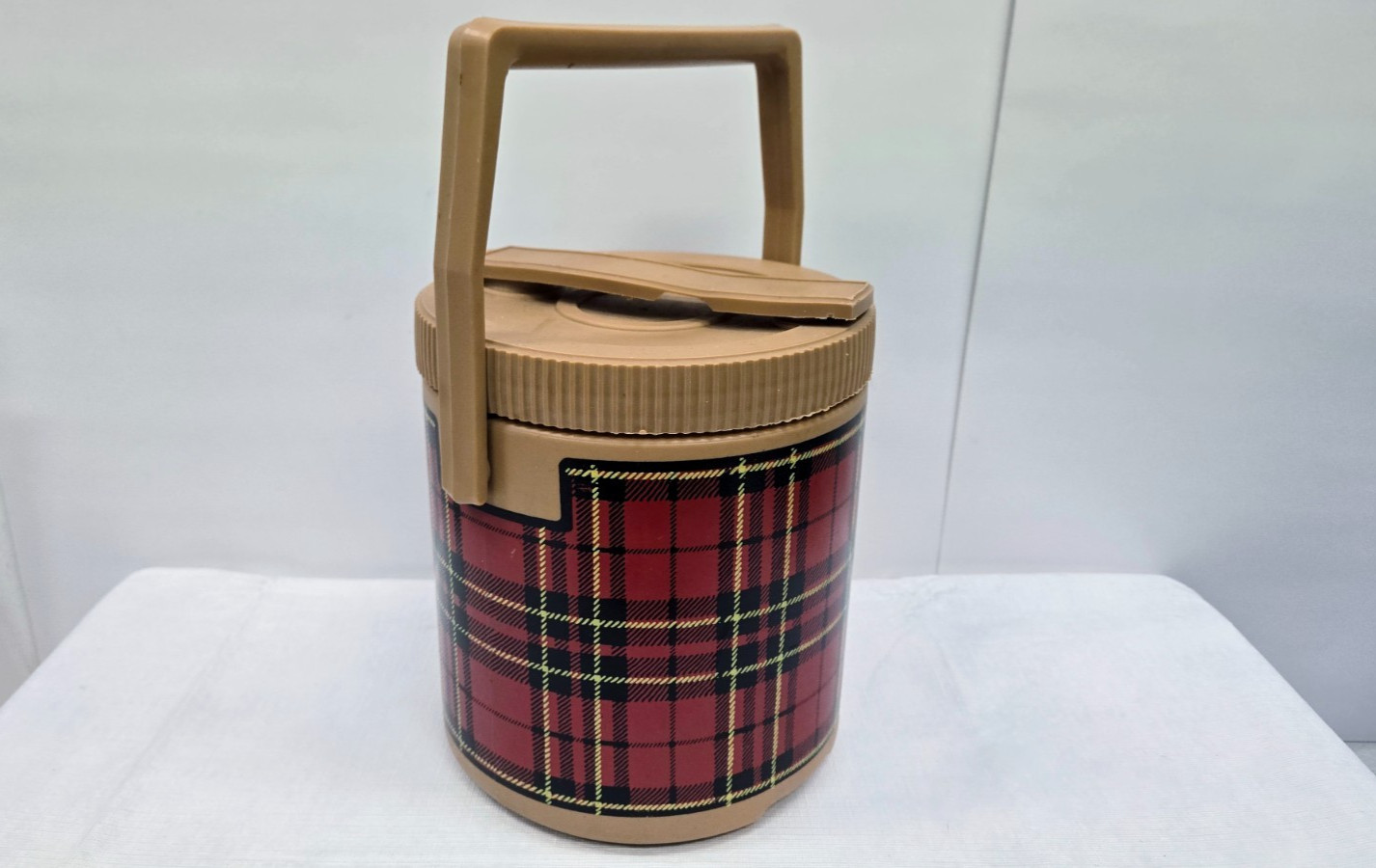 Vintage Hamilton Skotch Red Plaid Cooler Jug 1/2 Gallon Plastic Retro USA