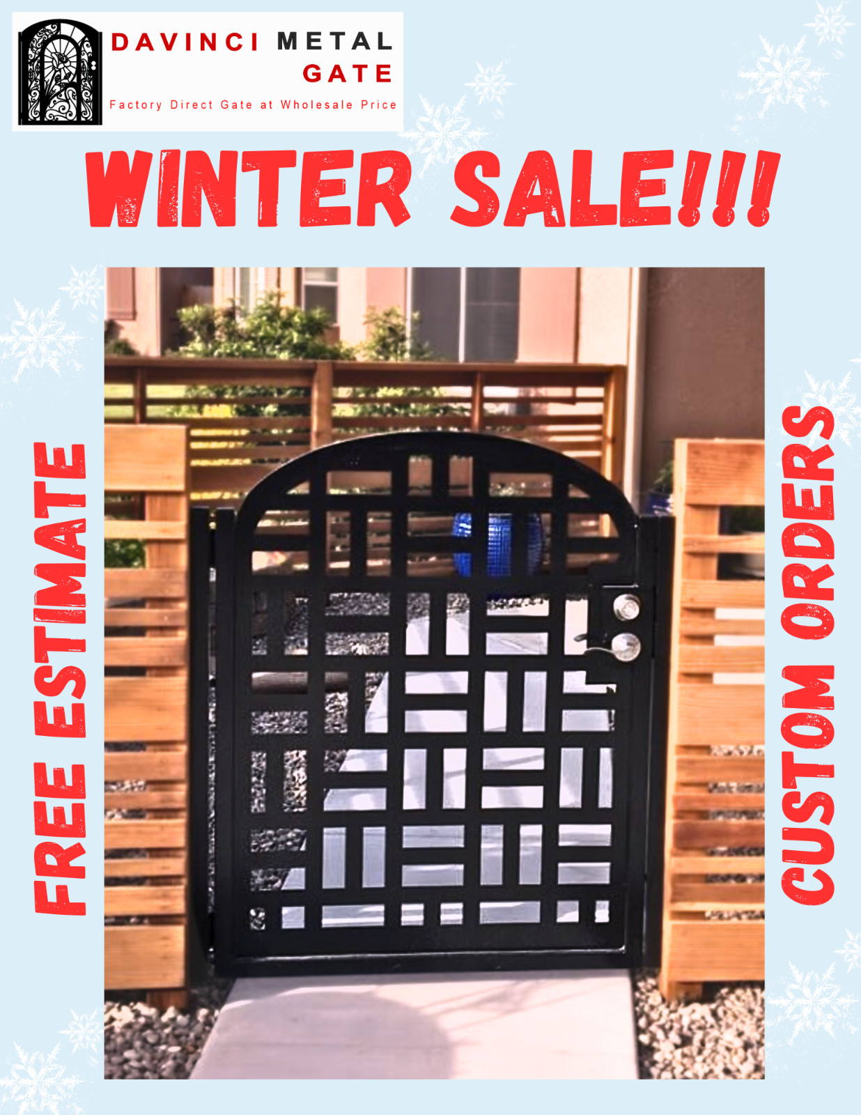 Privacy gate for side courtyard | Steel gate | Pedestrian iron gate