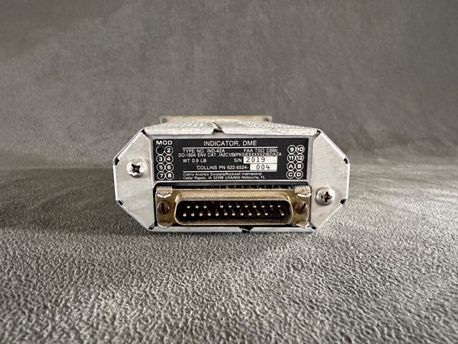 Collins DME Indicator IND-42A, P/N 622-6524-004