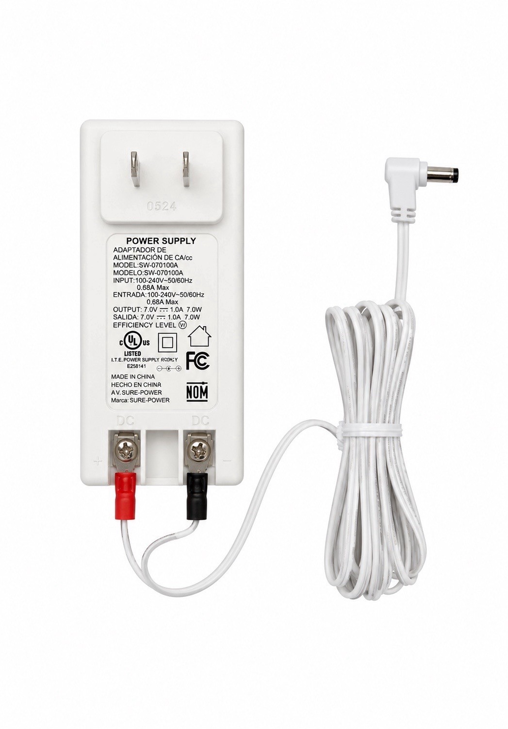 Qolsys IQ Hub Power Supply Replacement OEM 7V 1A for IQ Panel 2/2 Plus IQ4 Hub
